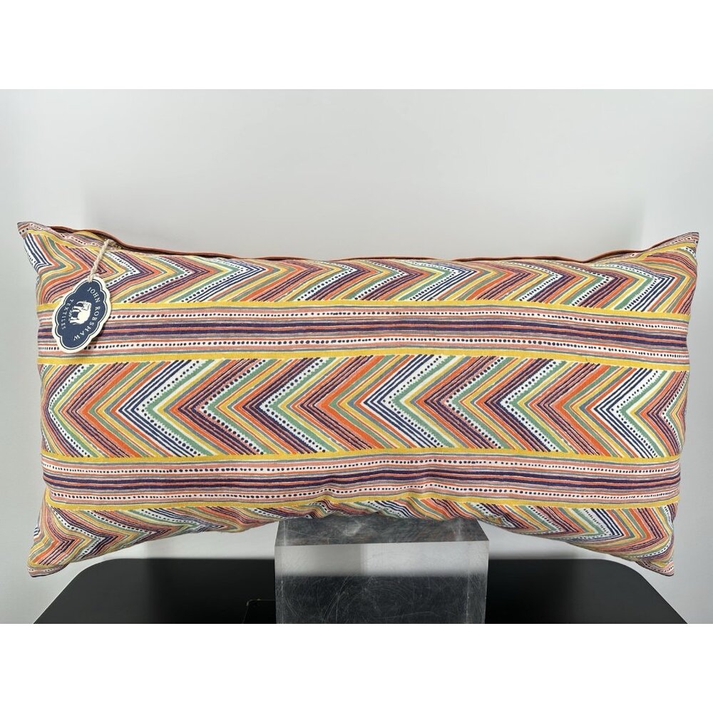 John Robshaw Bolster Throw Pillow 17”x32” NWT $220
